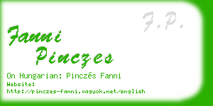fanni pinczes business card